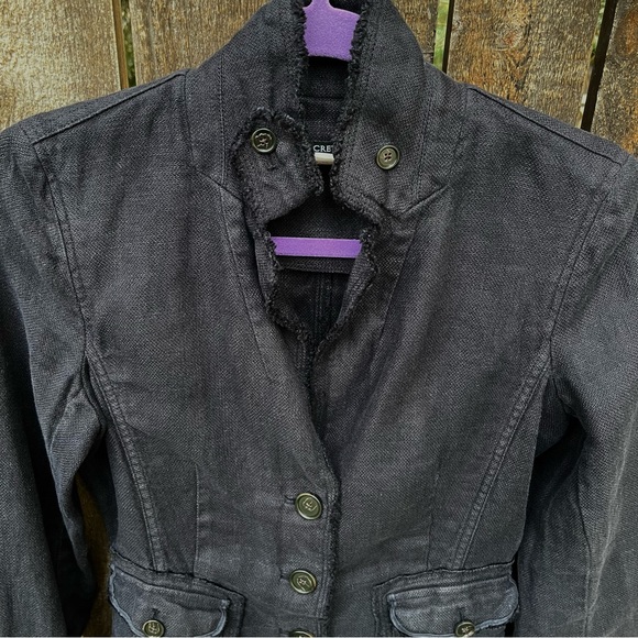 J. Crew Black Washed 100% Linen Academy Jacket 3 Button Blazer Sz XS - Picture 5 of 15